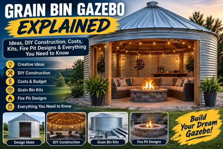 Grain Bin Gazebo Explained: Ideas, DIY Construction, Costs, Kits, Fire Pit Designs & Everything You Need to Know 