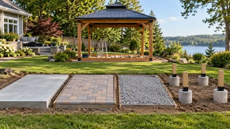 Gazebo Foundation Types Compared: Slabs, Pavers, Gravel, and Footings