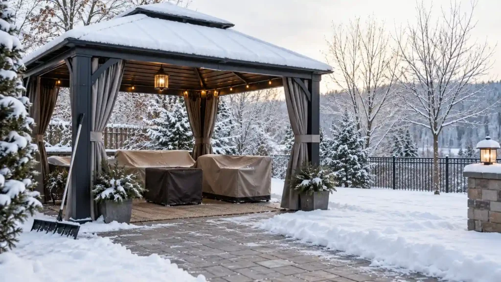 How to Winterize a Gazebo for Snow, Ice and Wind